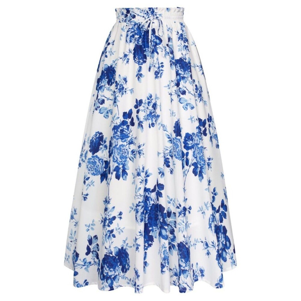 Scarlet Darkness Long Skirts for Women Summer Vintage Floral Skirt Flowy Maxi S